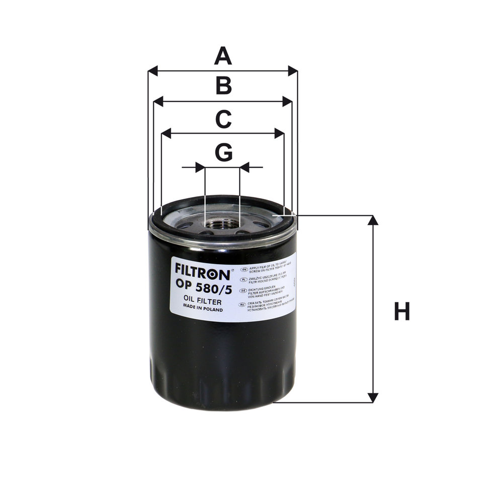 FILTRON Oliefilter op5805 Påskruet 100mm 3/4-16 UNF for LAND ROVER