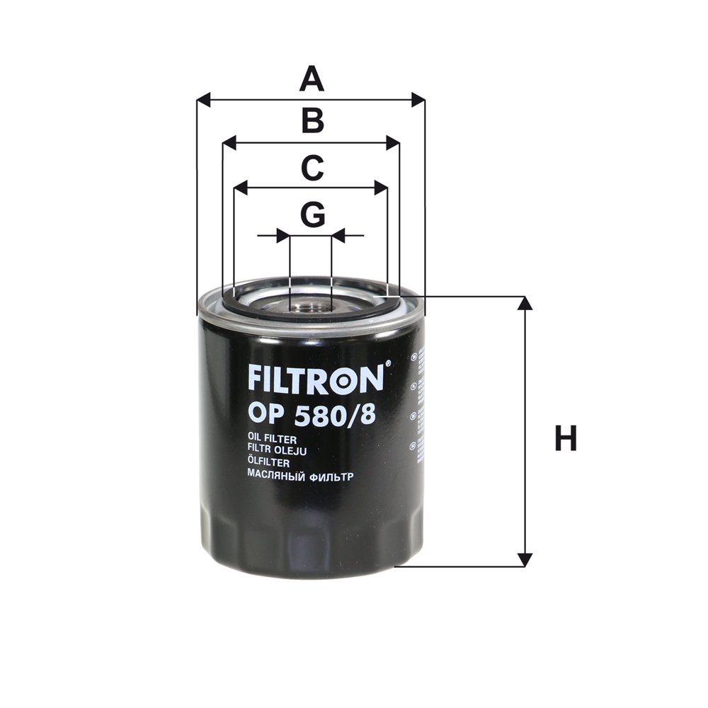 FILTRON Oliefilter op5808 Påskruet 114mm 3/4-16 UNF for DODGE VOLVO ROVER LAND ROVER GAZ