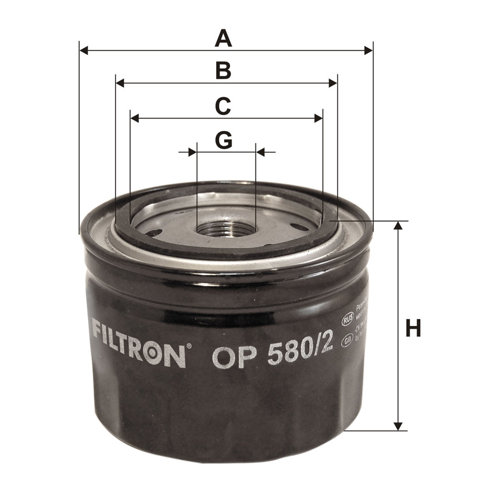 FILTRON Oliefilter op5802 Påskruet 78mm 13/16-16 UNF for HONDA ROVER LAND ROVER