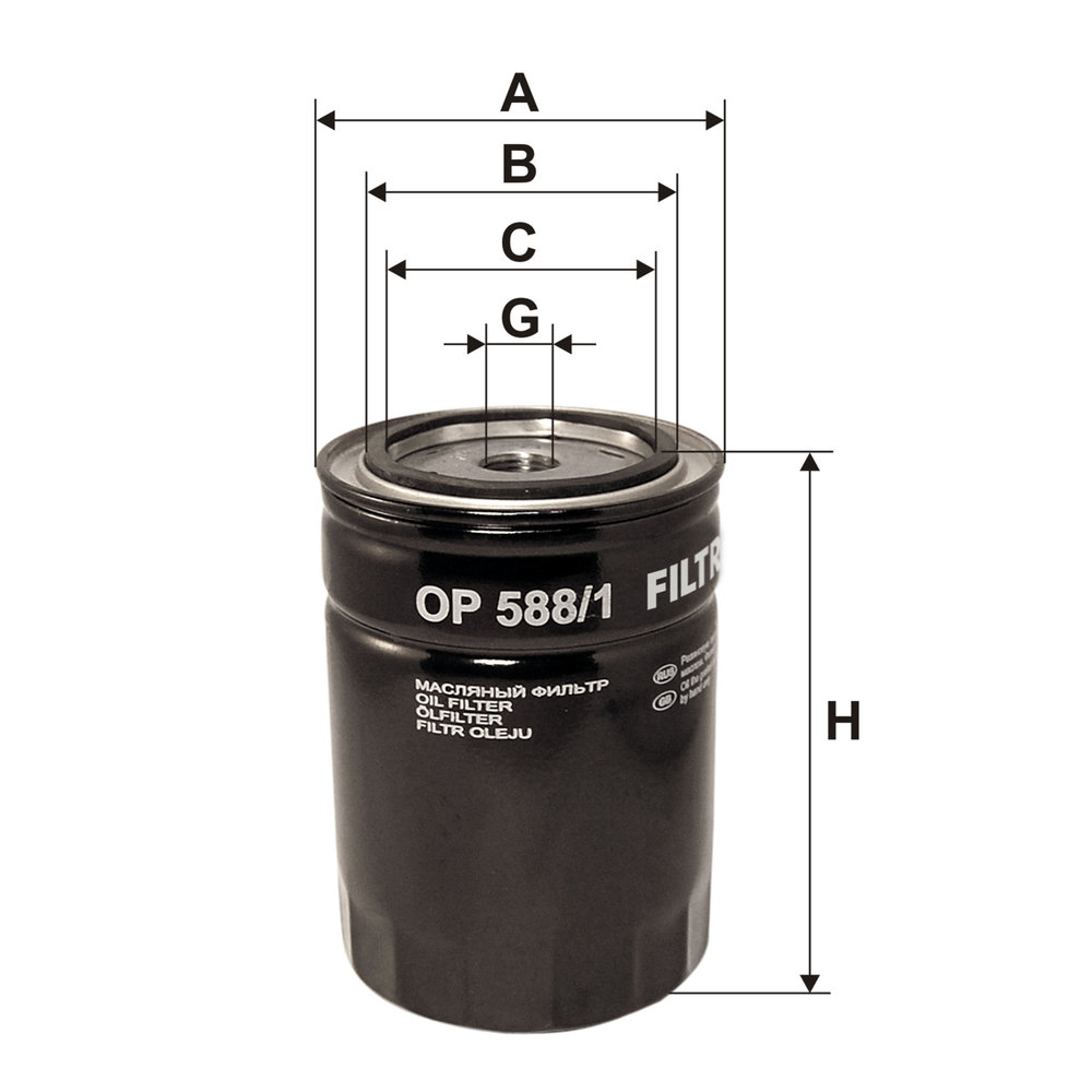 FILTRON Oliefilter op5881 Påskruet 130mm 3/4-16 UNF for FORD NISSAN