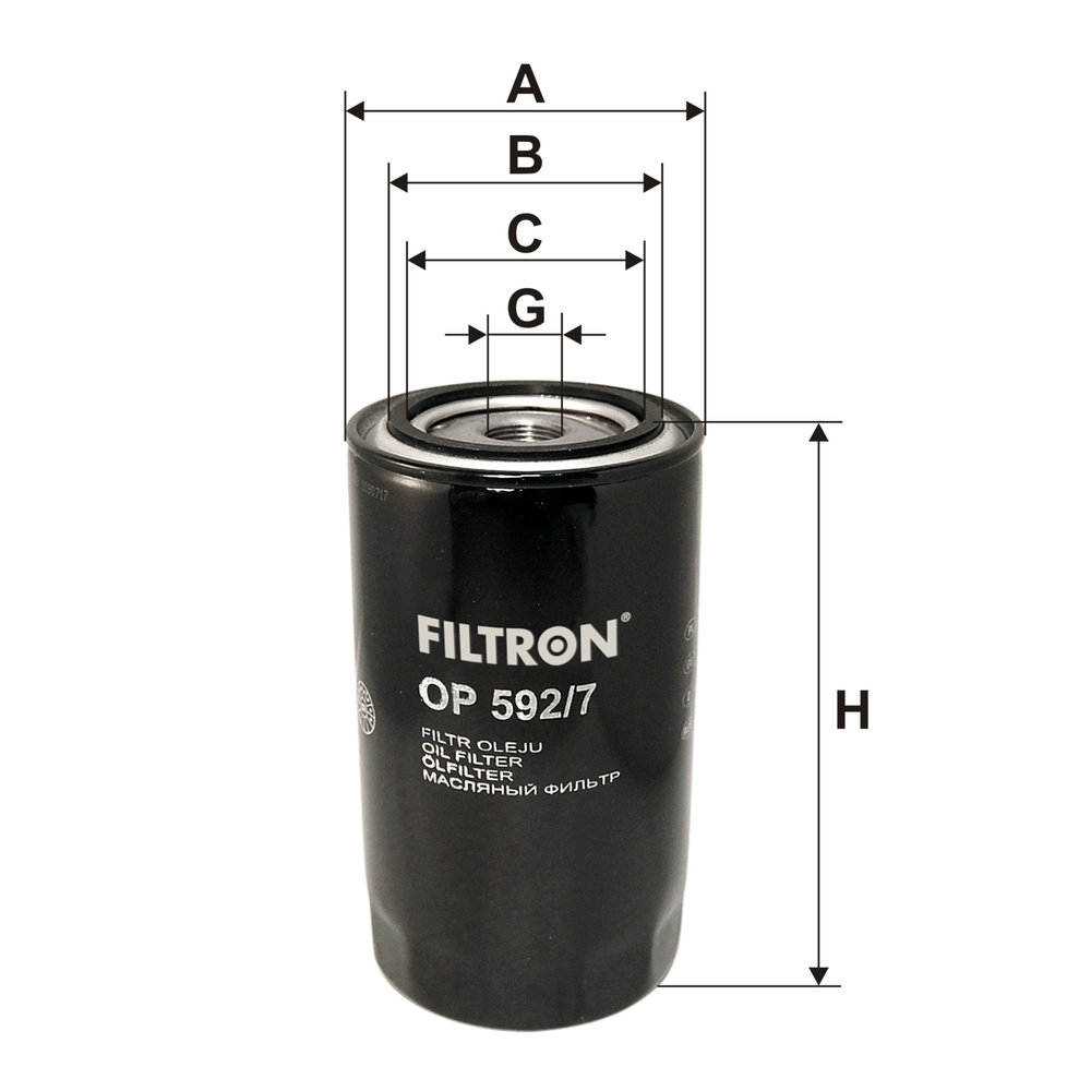 FILTRON Oliefilter op5927 Påskruet 175mm M22x1.5 for IVECO