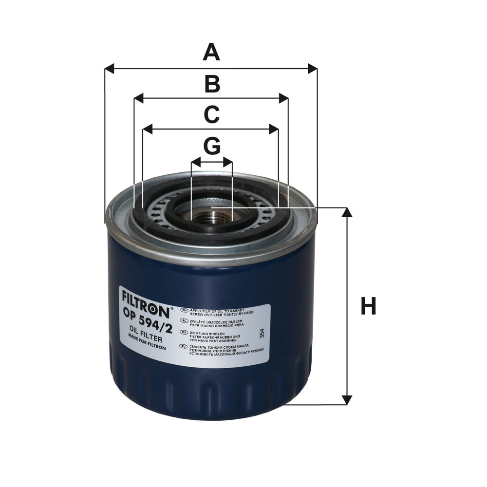FILTRON Oliefilter op5942 Påskruet 142mm 3/4-16 UNF-2B for RENAULT