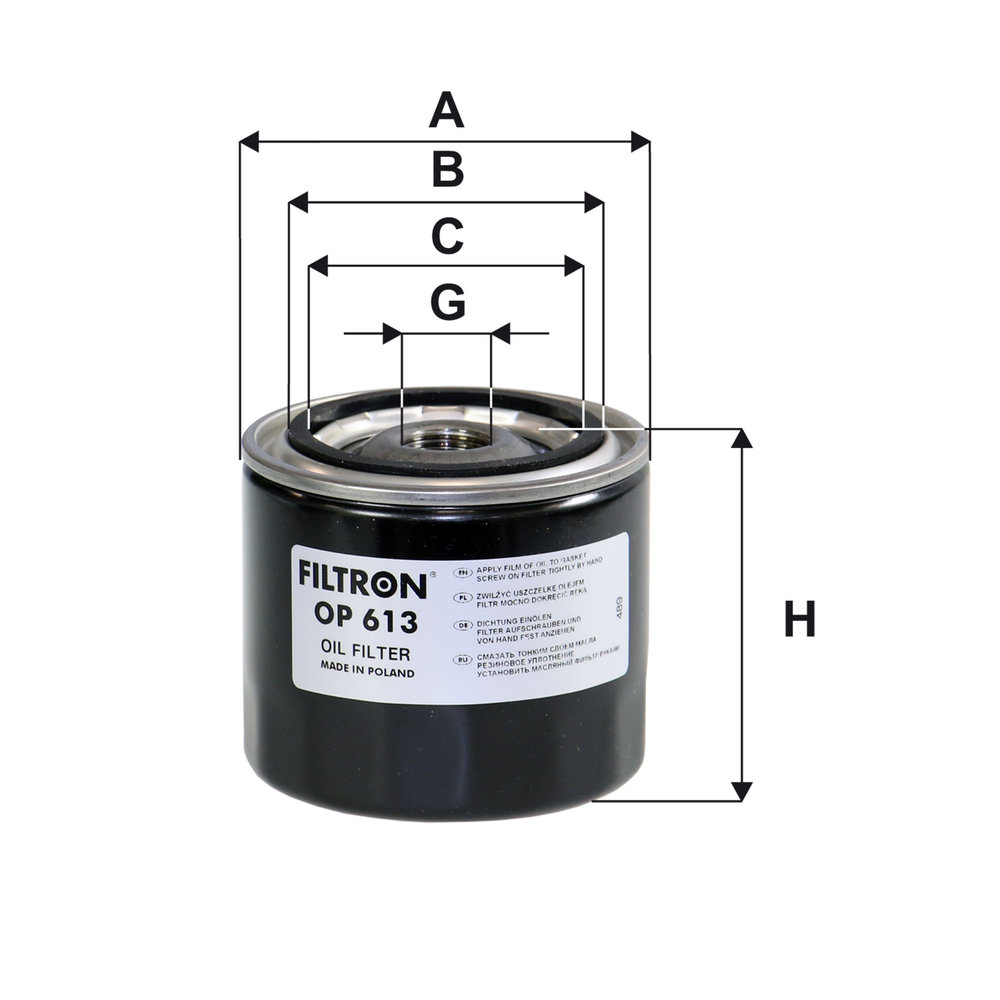 FILTRON Oliefilter op613 Påskruet 102mm 3/4-16 UNF for FORD GENERAL MOTORS NISSAN