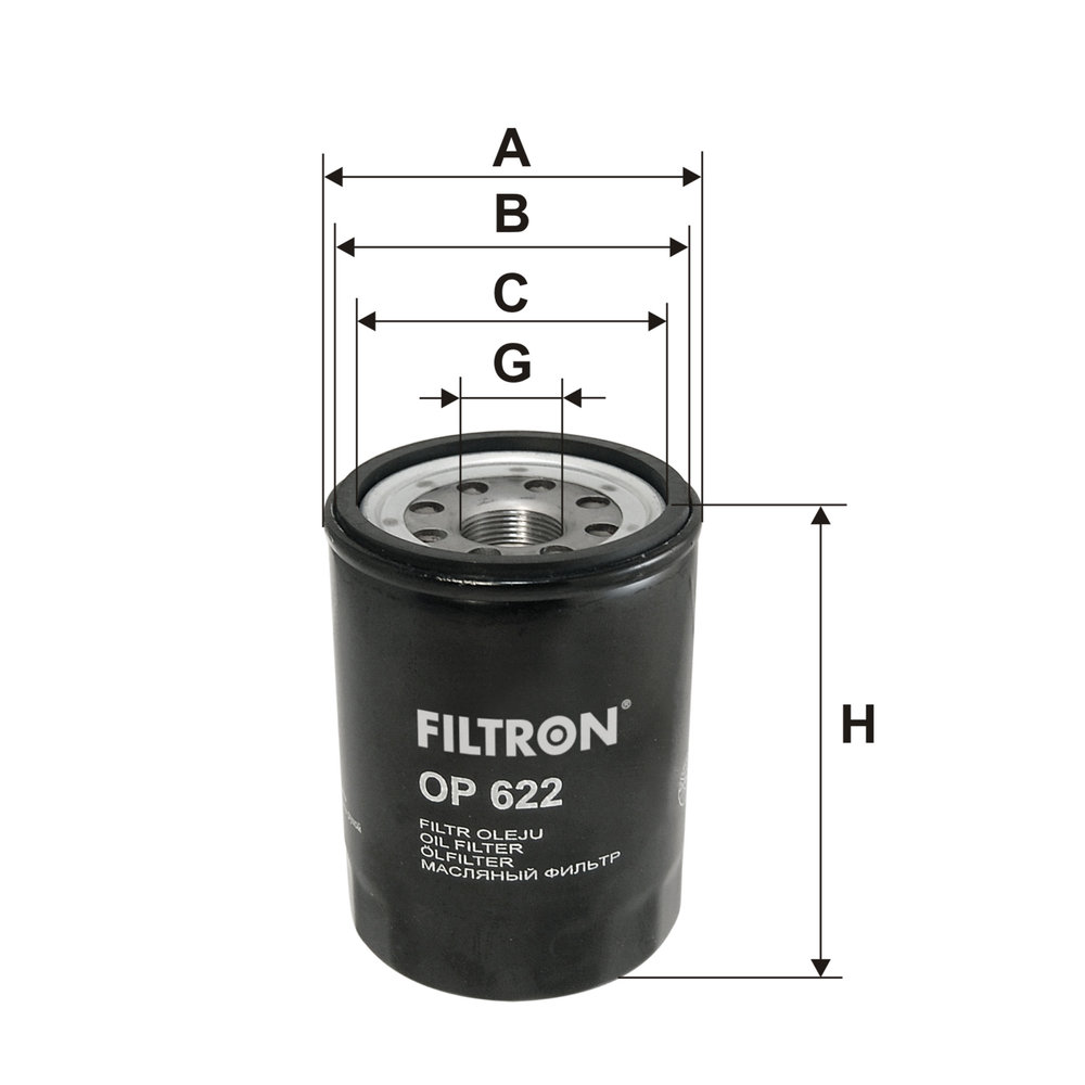 FILTRON Oliefilter op622 Påskruet 122mm M26x1.5 for OPEL GENERAL MOTORS ISUZU DAIHATSU MAZDA MITSUBISHI SUZUKI MAHINDRA