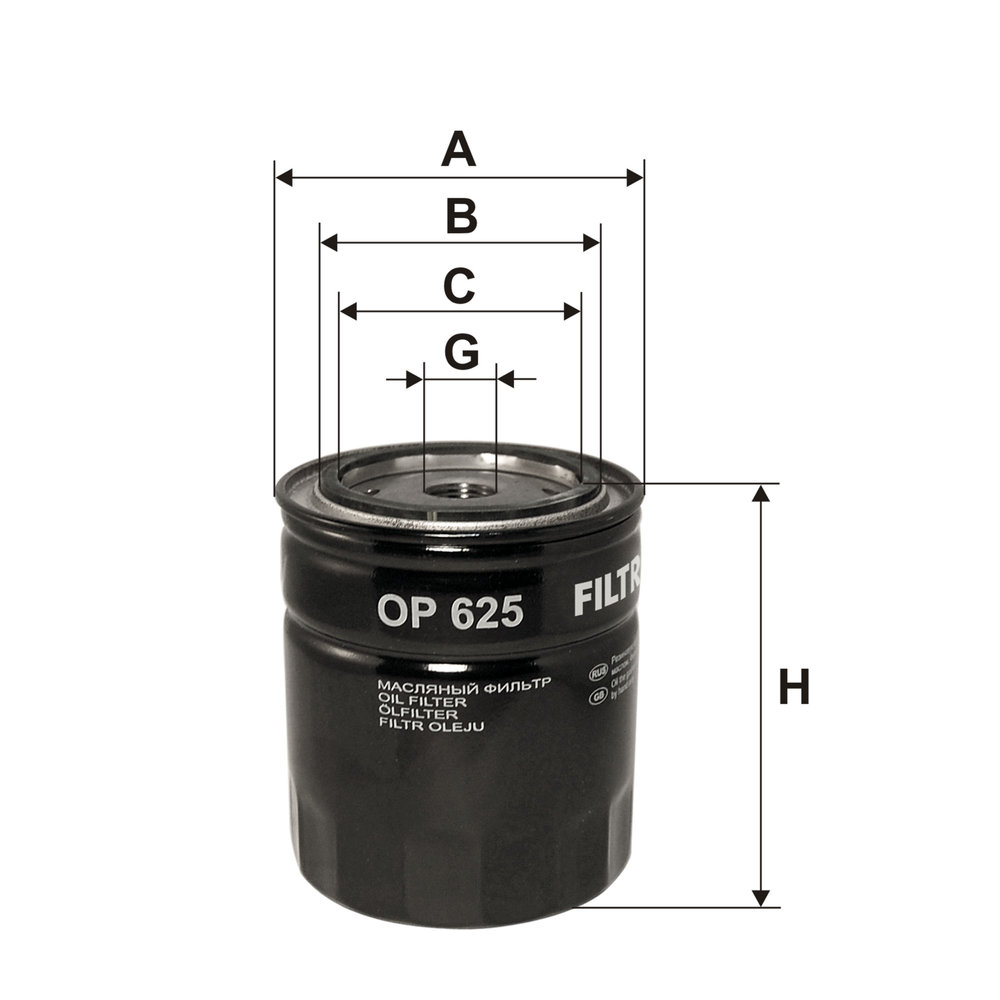 FILTRON Oliefilter op625 Påskruet 95mm 3/4-16 UNF for OPEL FORD GENERAL MOTORS VAUXHALL