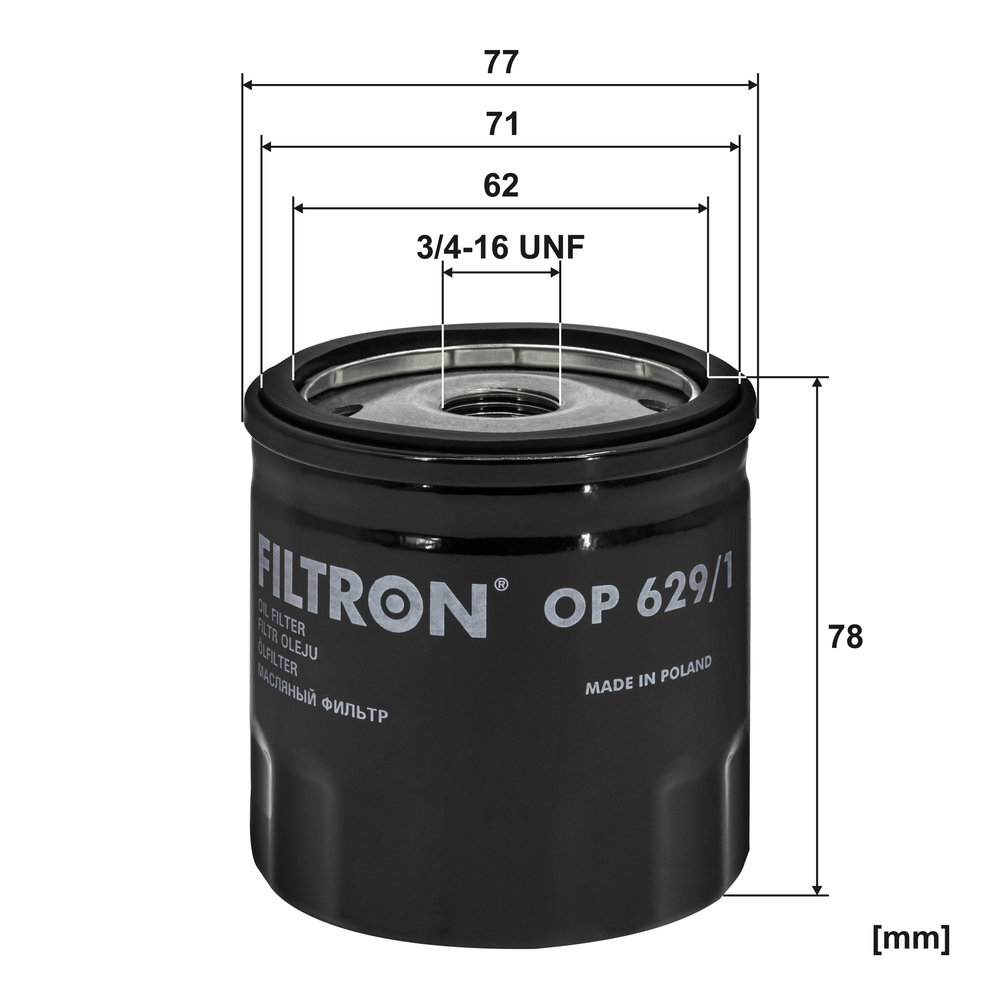 FILTRON Oliefilter op6291 Påskruet 79mm 3/4-16 UNF for FORD VOLVO MAZDA