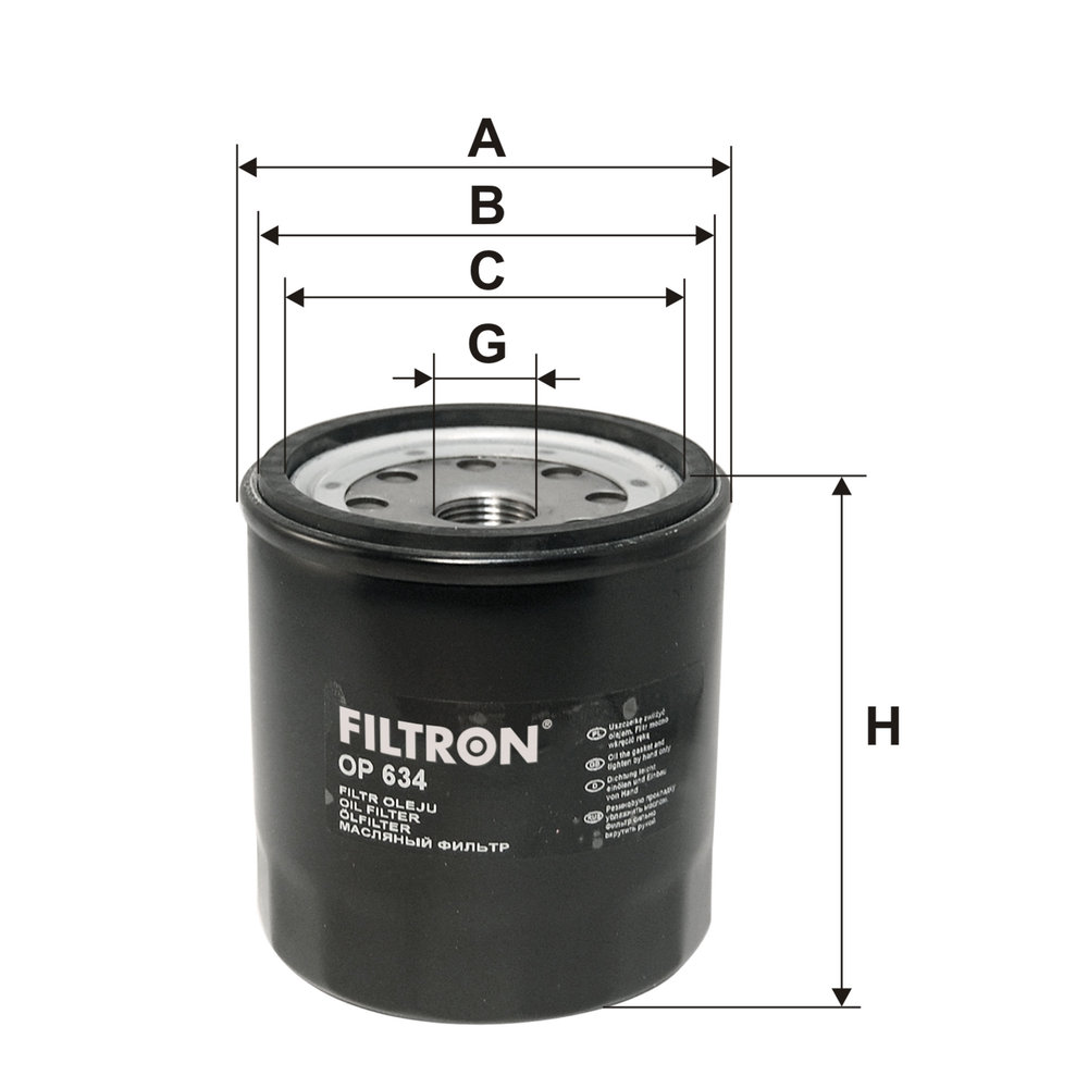 FILTRON Oliefilter op634 Påskruet 95mm M20x1.5 for OPEL GENERAL MOTORS ISUZU