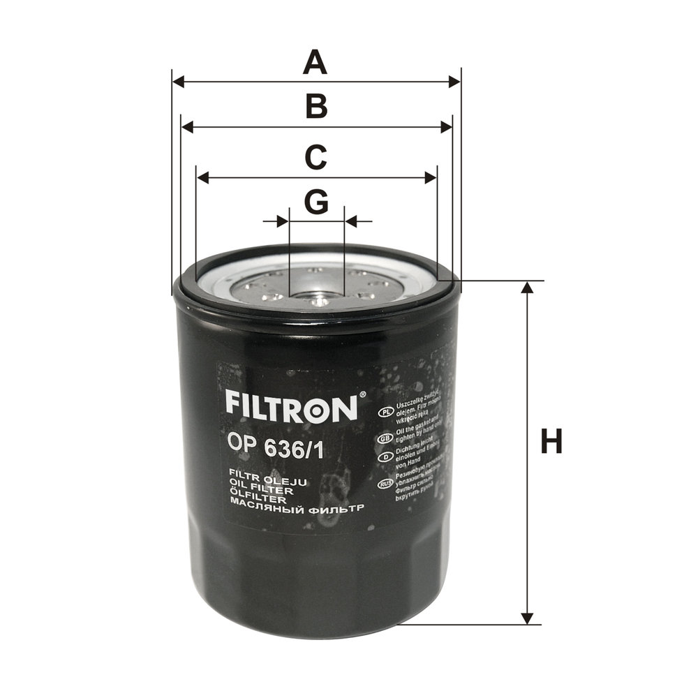 FILTRON Oliefilter op6361 Påskruet 100mm M20x1.5 for OPEL ISUZU GENERAL MOTORS MITSUBISHI VAUXHALL