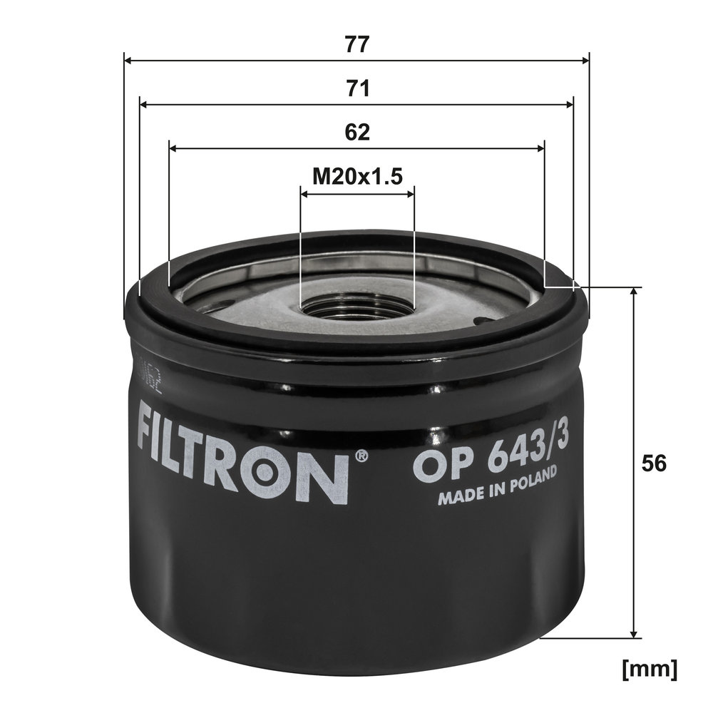 FILTRON Oliefilter op6433 Påskruet 50mm M20x1.5 for LIGIER PIAGGIO OPEL FORD GENERAL MOTORS FIAT CITROËN MAZDA MITSUBISHI NISSAN PEUGEOT RENAULT AMER