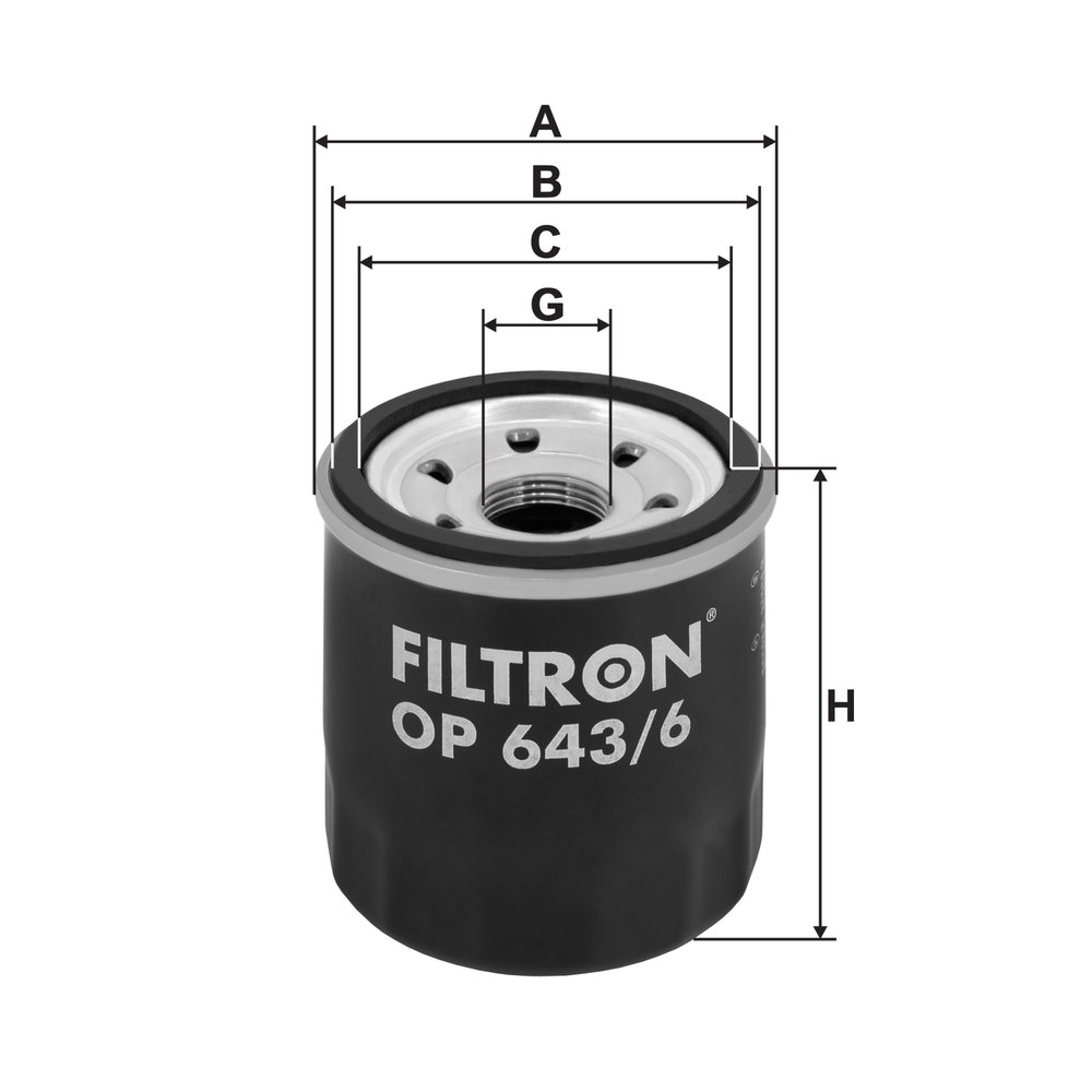 FILTRON Oliefilter op6436 Påskruet 65mm M20x1.5 for RENAULT