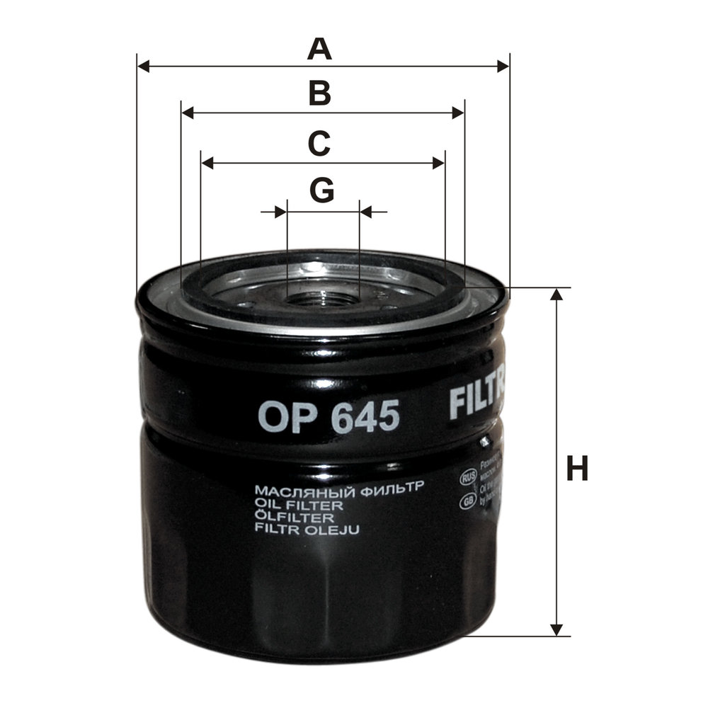FILTRON Oliefilter op645 Påskruet 85mm M20x1.5 for VOLVO GENERAL MOTORS