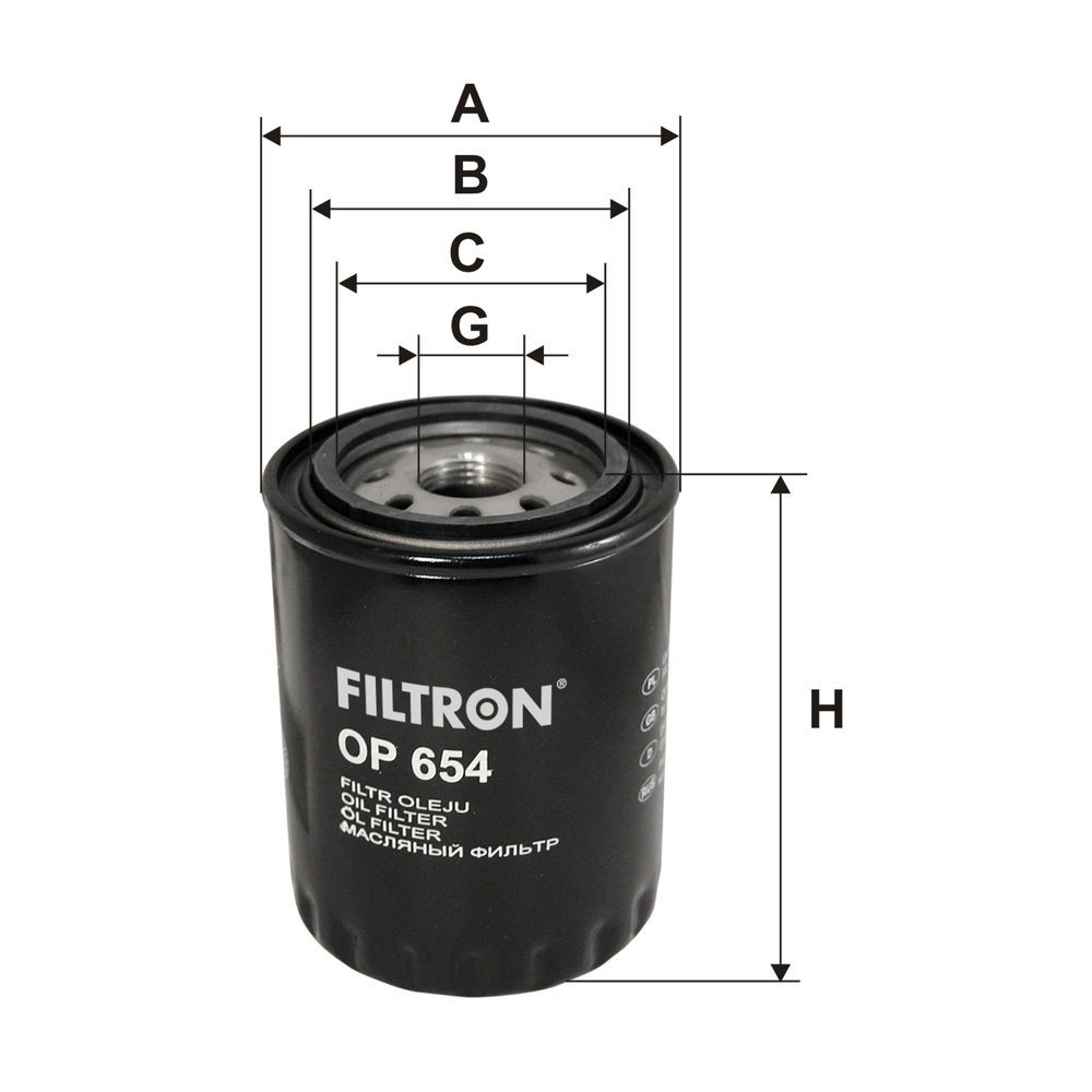 FILTRON Oliefilter op654 Påskruet 114mm 1-12 UNF for JAGUAR VAG ROLLS-ROYCE ASTON MARTIN