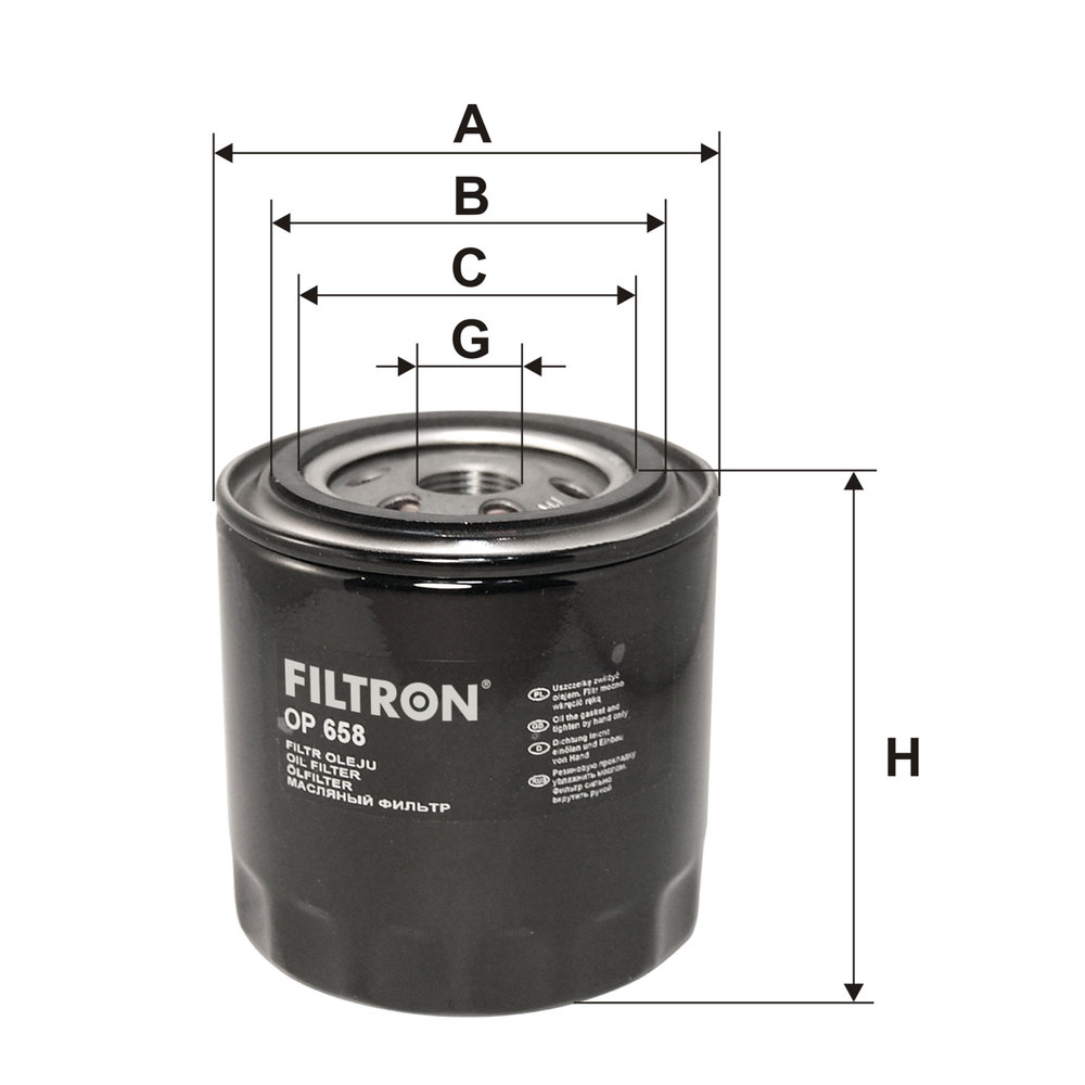 FILTRON Oliefilter op658 Påskruet 50mm M20x1.5 for CHRYSLER AMERICANMOTORS(FORD) FIAT