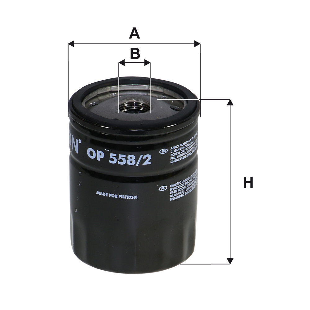 FILTRON Oliefilter OP 558/2 Påskruet 102mm M20x1.5-6H for SUBARU