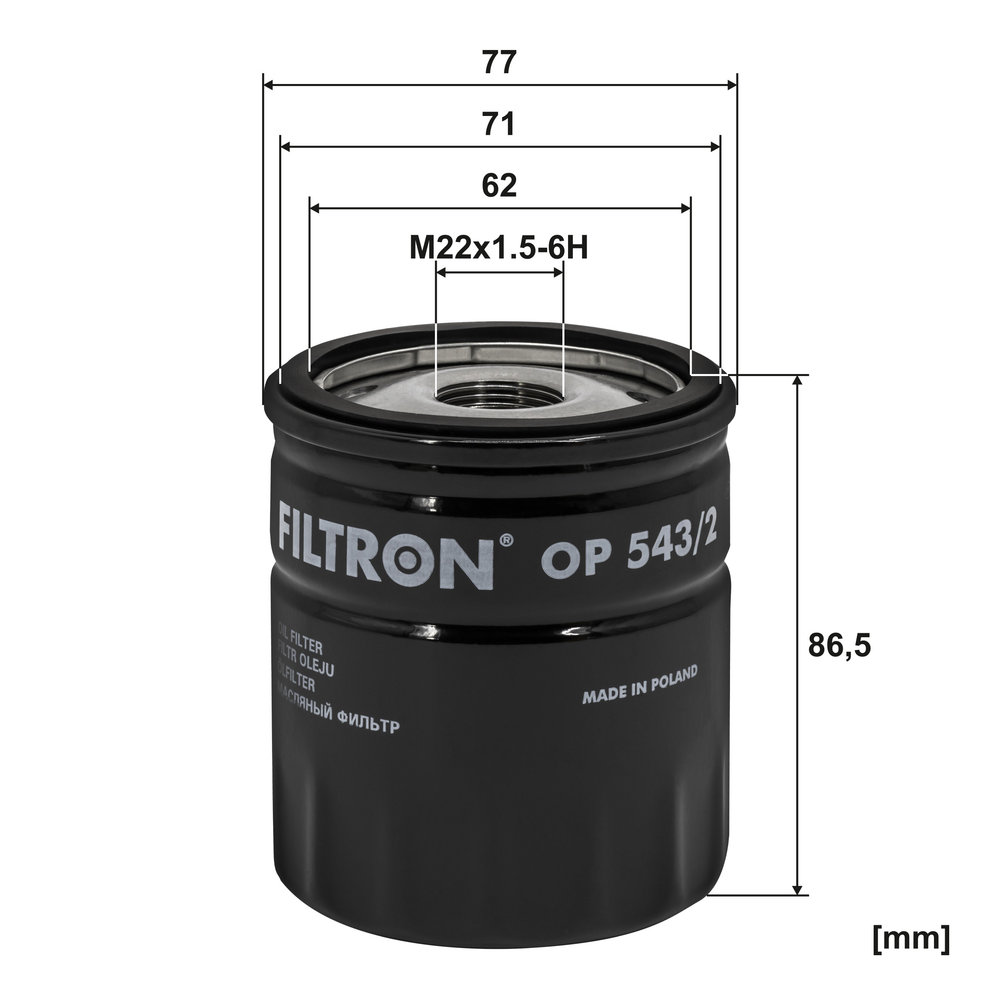 FILTRON Oliefilter op5432 Påskruet 100mm M22x1.5-6H for FORD VAG