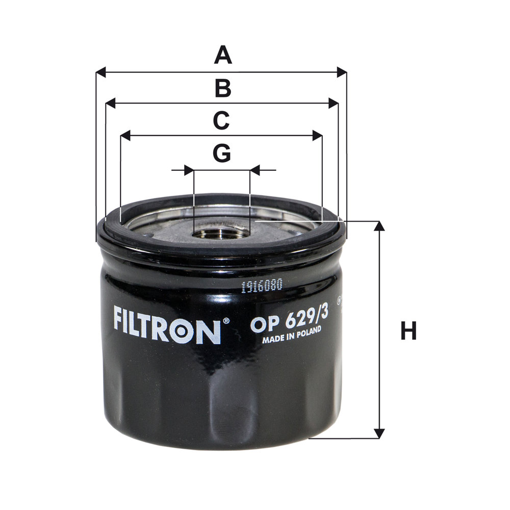 FILTRON Oliefilter op6293 Påskruet 63mm 3/4-16 UNF-2B for FORD VAG