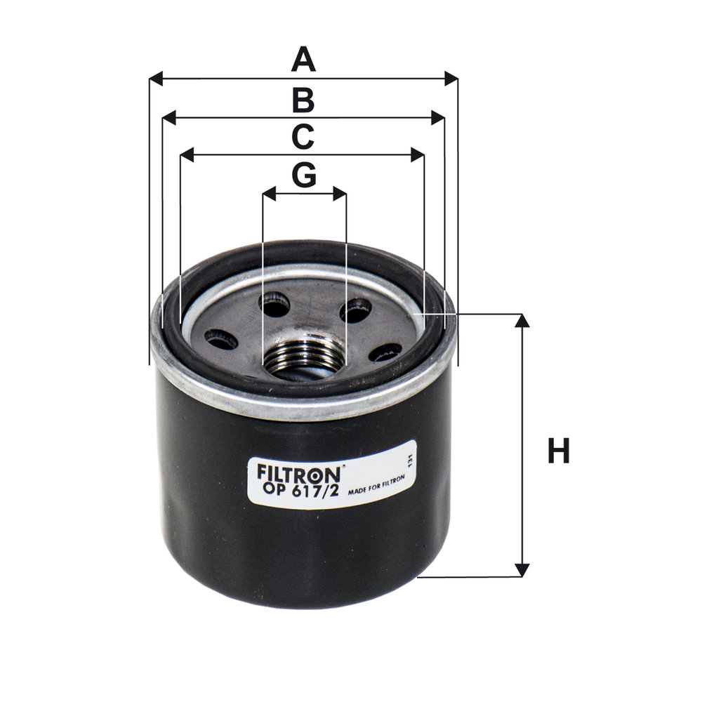 FILTRON Oliefilter op6172 Påskruet 58mm 3/4-16 UNF-2B for SUZUKI