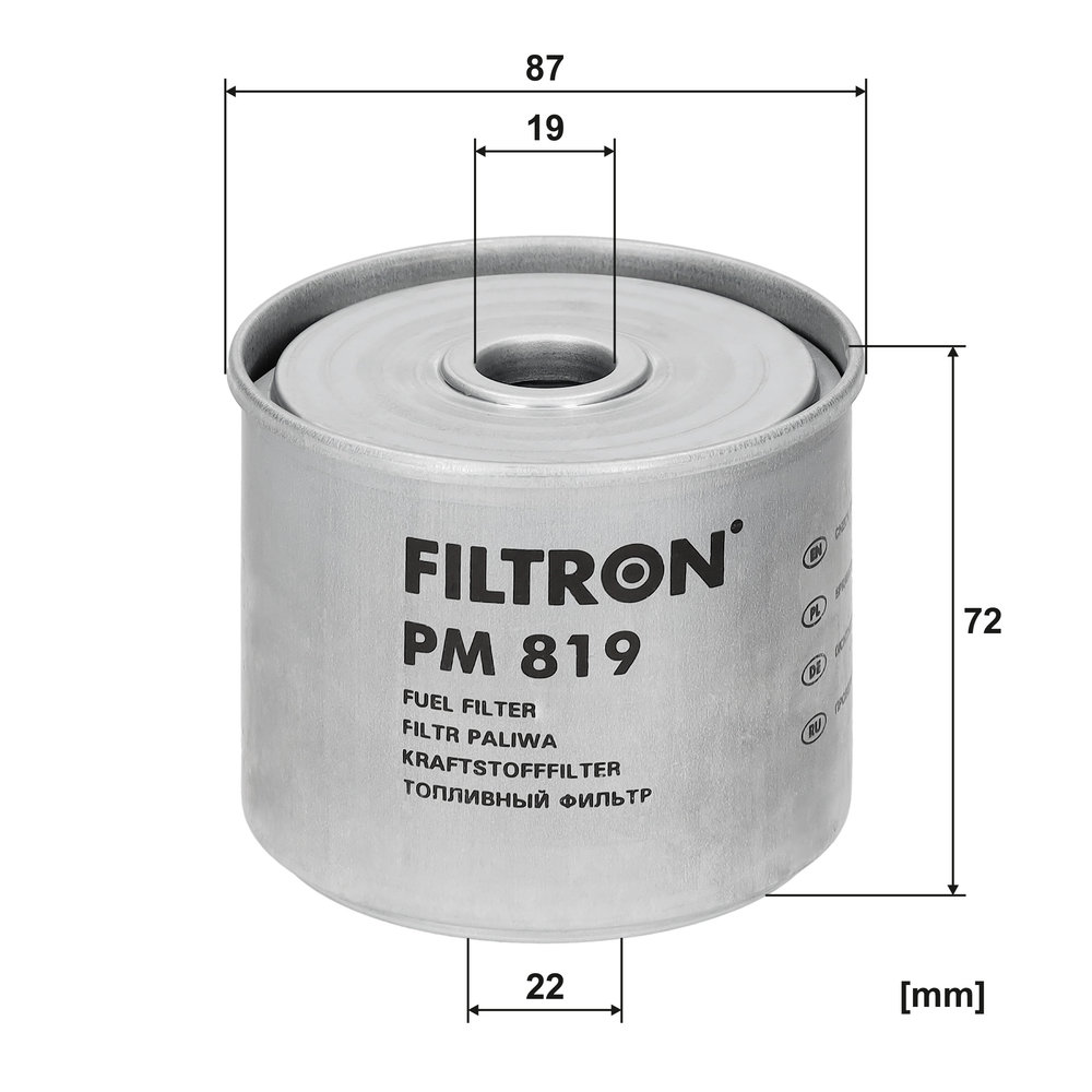 FILTRON Brændstof-filter PM 819 Påskruet 72mm for CITROËN PEUGEOT VOLVO DAF ROVER OPEL FORD ONAN IVECO CBT VM FIAT TALBOT BEDFORD GENERAL MOTORS LIST