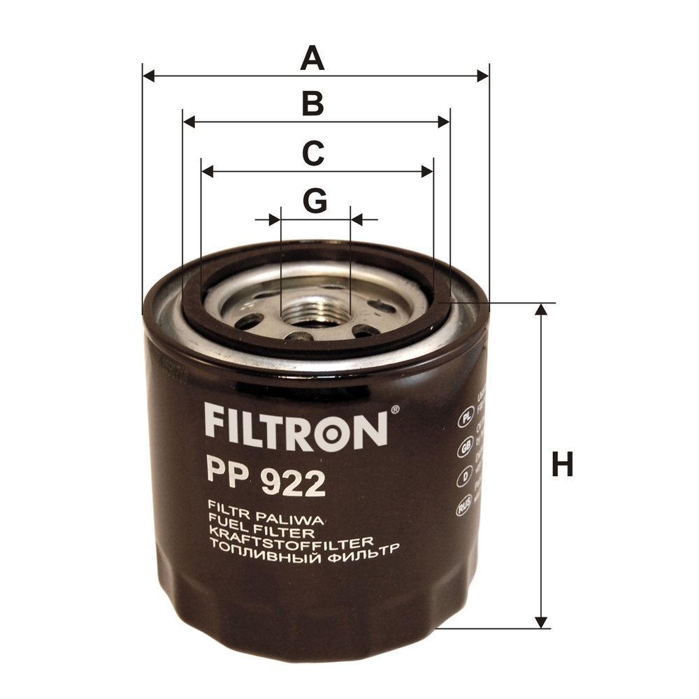 FILTRON Brændstof-filter PP 922 Påskruet 94mm M20x1.5 for MAZDA KIA MITSUBISHI FORD USA
