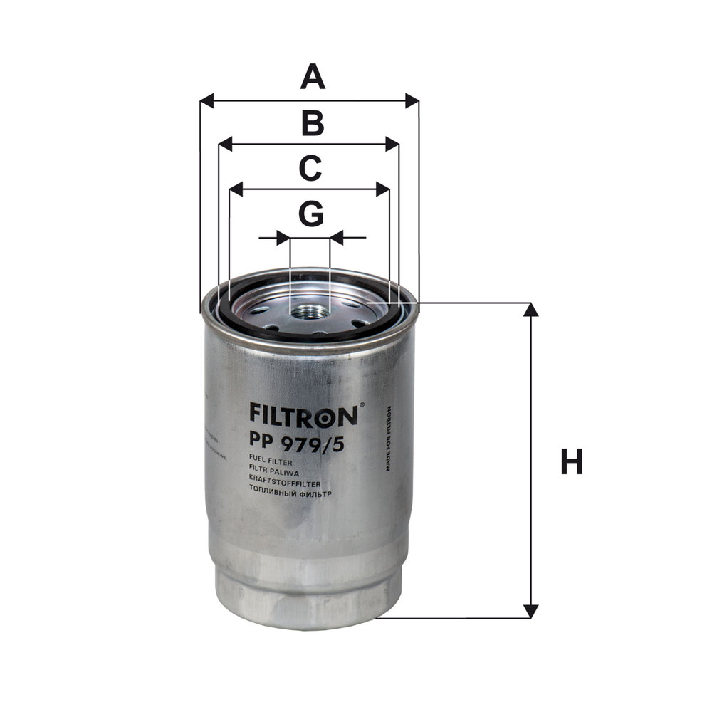FILTRON Brændstof-filter PP 979/5 Påskruet 137mm M16x1.5-6H for HYUNDAI