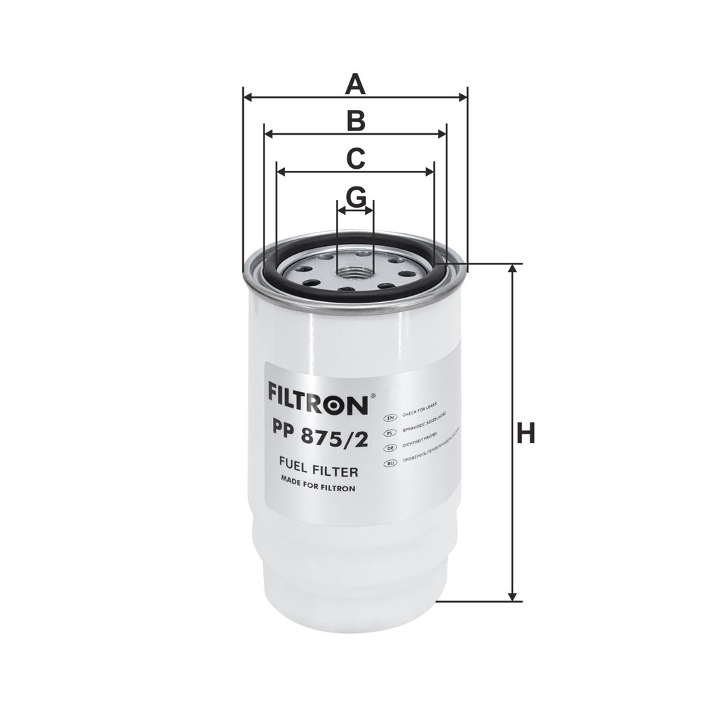 FILTRON Brændstof-filter PP 875/2 Påskruet 152mm M16x1.5-6H for HYUNDAI