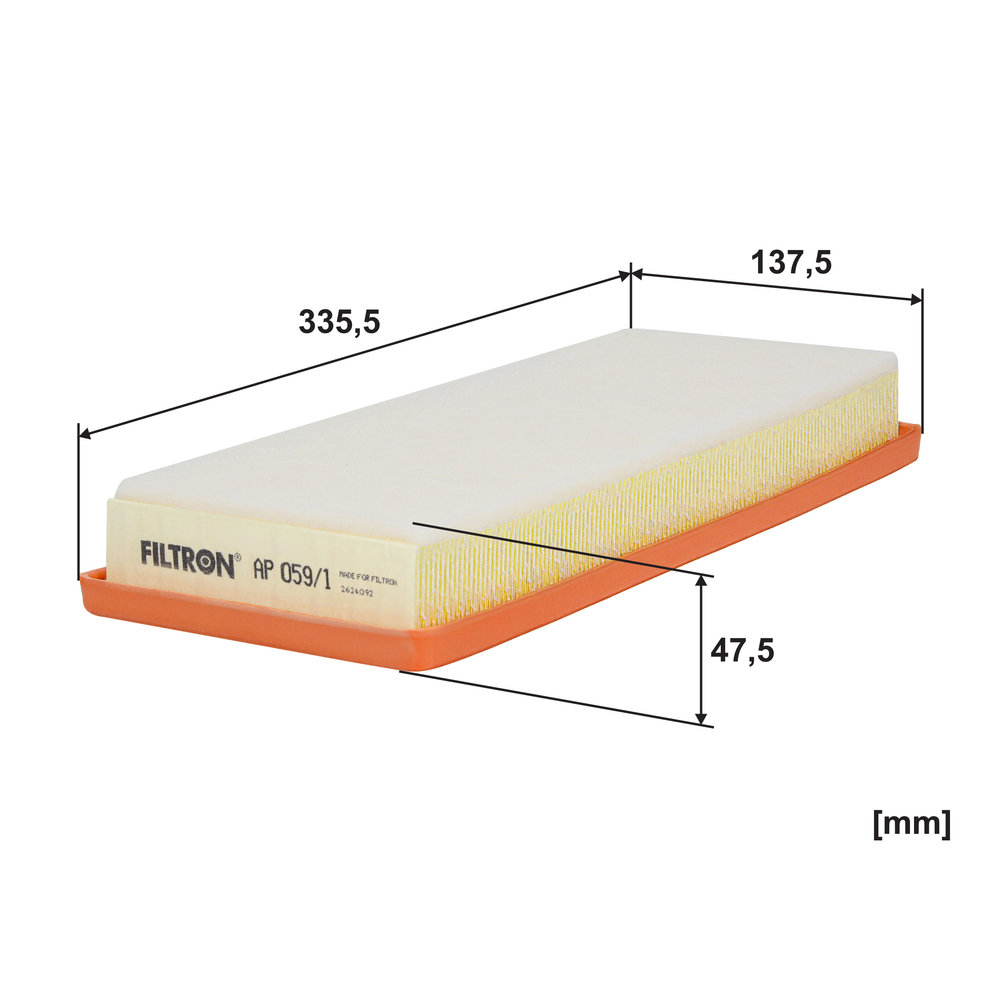 FILTRON Luftfilter ap0591 Filterindsats length_mm_203|Længde [mm]|336 width_mm_206|Bredde [mm]|138 height_mm_209|Højde [mm]|57 57mm for PEUGEOT