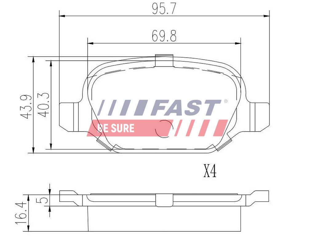 FAST Bremseklodser ft29104 bagaksel for HYUNDAI FIAT