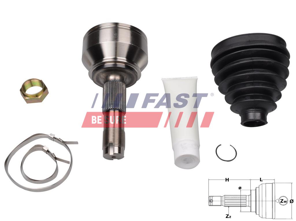 FAST Ledsæt, drivaksel ft25080k hjulsidet for FIAT CHEVROLET VW OPEL CITROËN