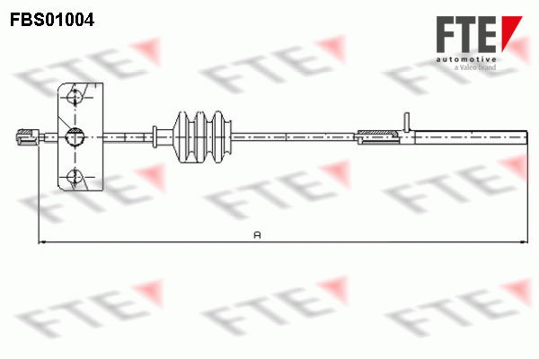 FTE Håndbremsekabel 9250000 foran for LANCIA FIAT