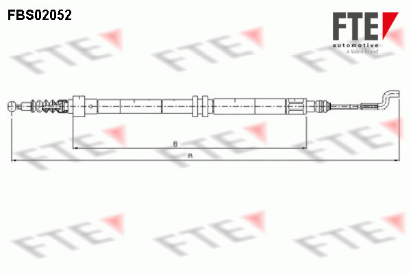 FTE Håndbremsekabel 9250055 bag for VW