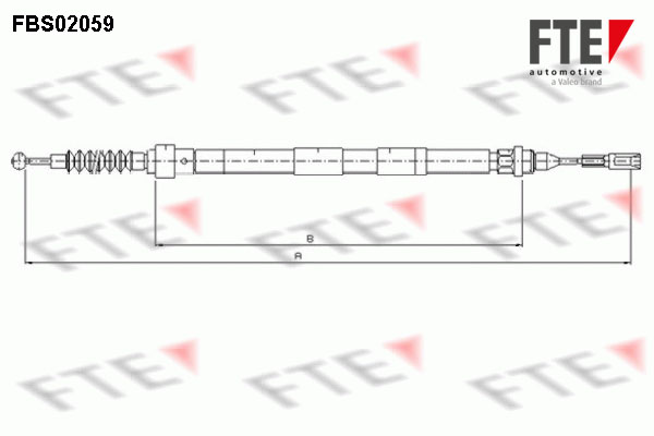 FTE Håndbremsekabel 9250062 bag for FORD VW