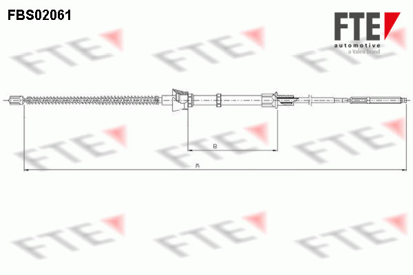 FTE Håndbremsekabel 9250063 bag for VW