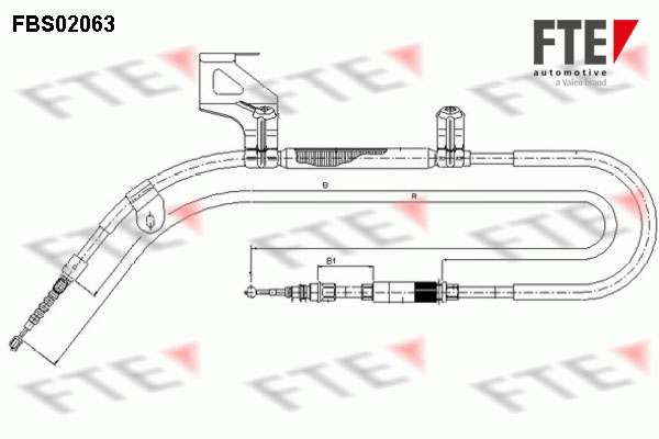 FTE Håndbremsekabel 9250065 bagved til venstre for VW