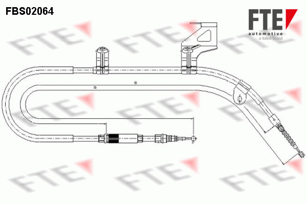 FTE Håndbremsekabel 9250066 bagved til højre for VW