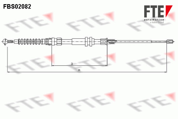 FTE Håndbremsekabel 9250082 bag for VW