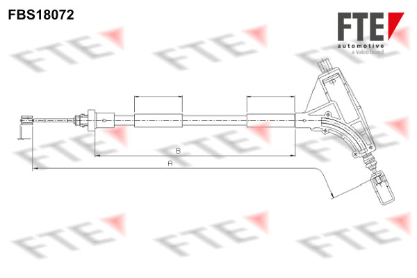 FTE Håndbremsekabel 9250533 foran for PEUGEOT