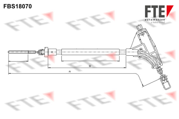 FTE Håndbremsekabel 9250531 foran for PEUGEOT