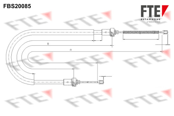 FTE Håndbremsekabel 9250593 bag for DACIA