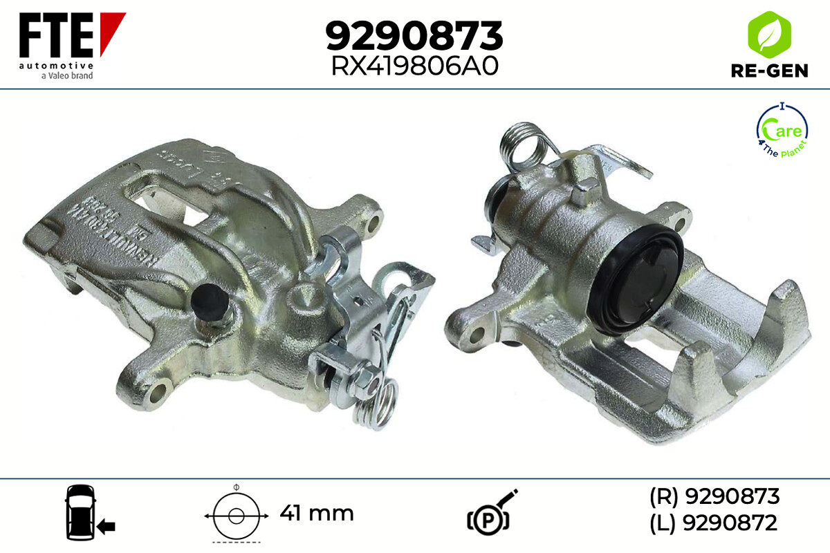 FTE Bremsekaliper 9290873 Bagaksel højre for VAUXHALL RENAULT