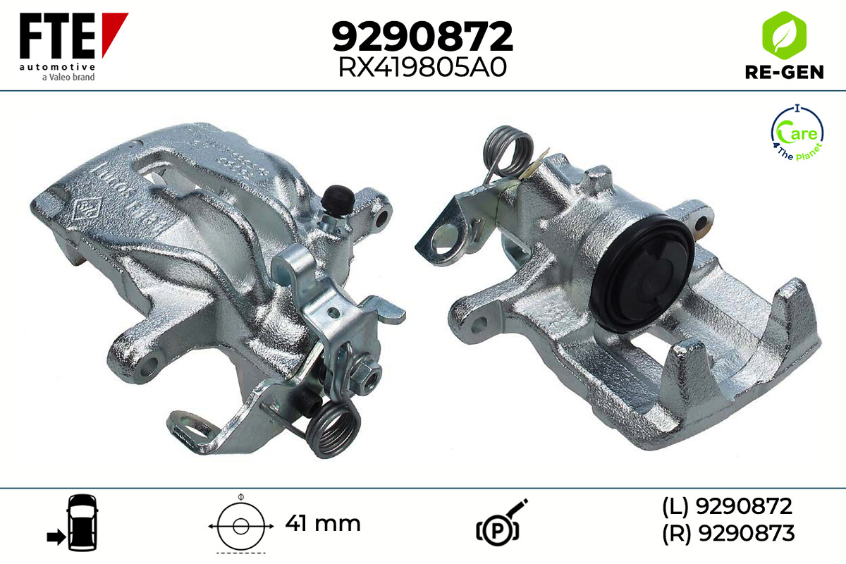 FTE Bremsekaliper 9290872 Bagaksel venstre for VAUXHALL RENAULT