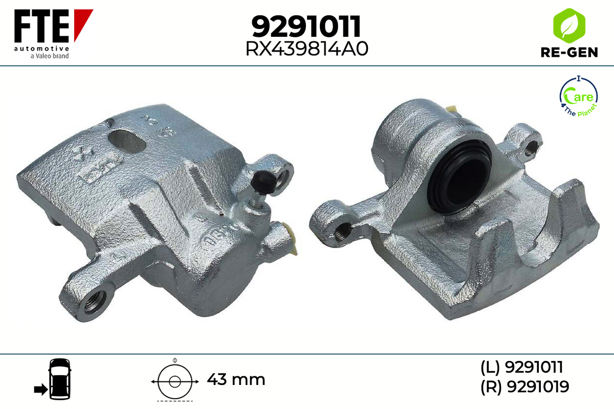 FTE Bremsekaliper 9291011 Bagaksel venstre for MITSUBISHI