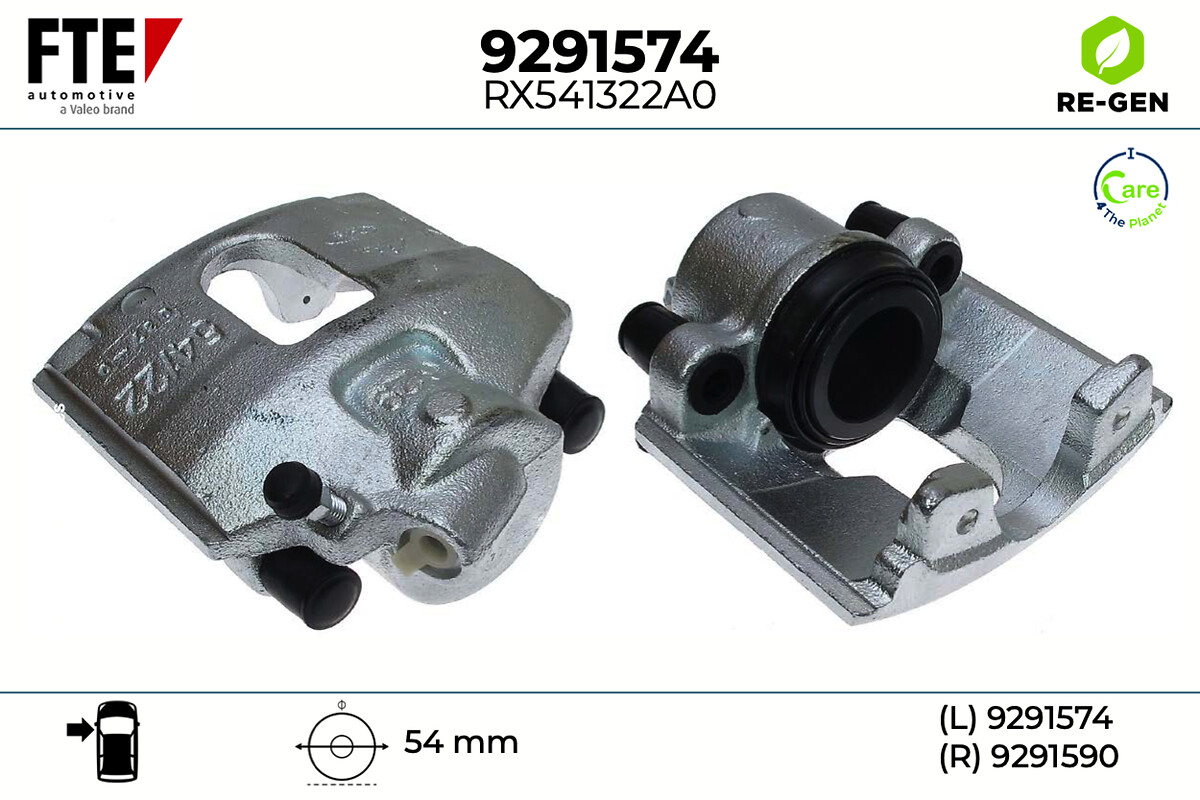 FTE Bremsekaliper 9291574 venstre foraksel for FORD MAZDA