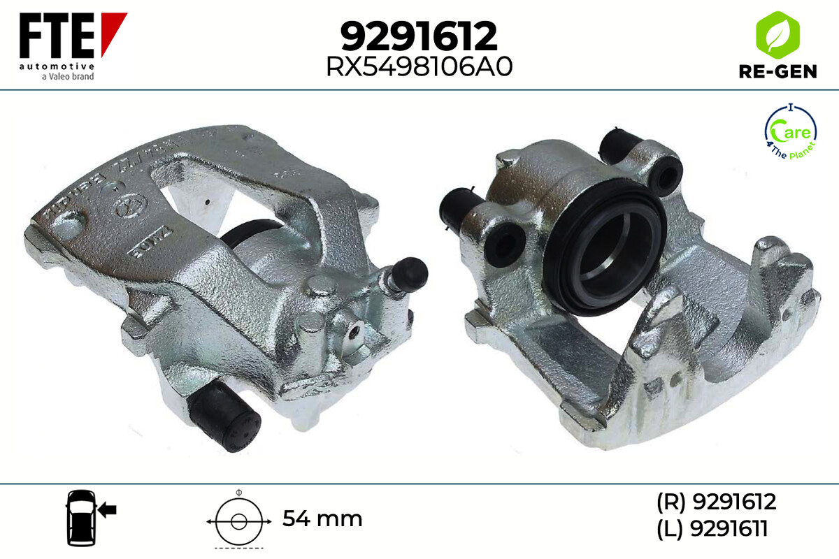 FTE Bremsekaliper 9291612 højre foraksel for LANCIA FIAT ALFA ROMEO