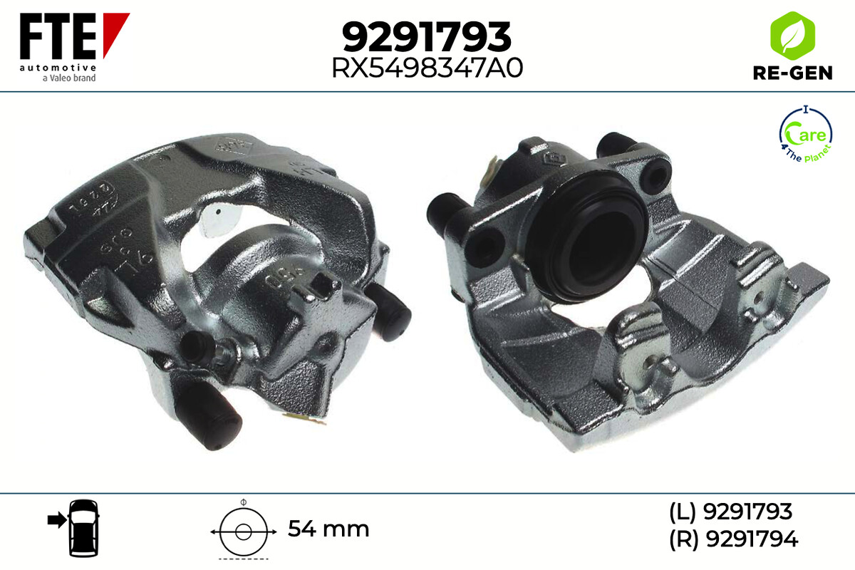 FTE Bremsekaliper 9291793 venstre foraksel for DACIA