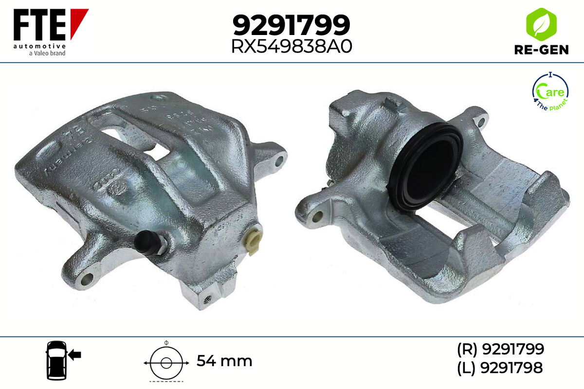 FTE Bremsekaliper 9291799 højre foraksel for VW