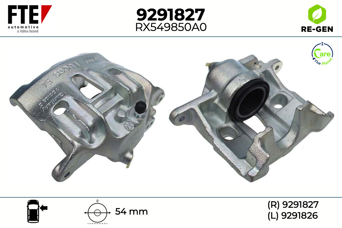 FTE Bremsekaliper 9291827 højre foraksel for VW
