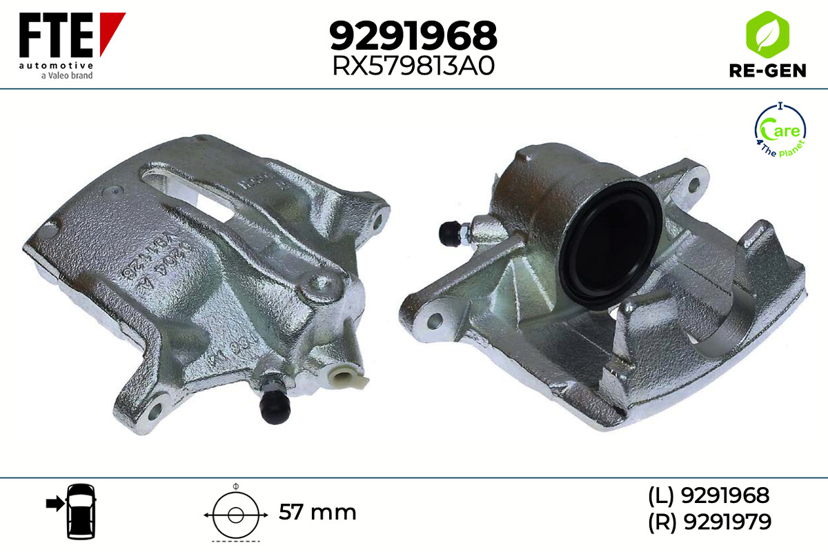 FTE Bremsekaliper 9291968 venstre foraksel for FORD JAGUAR