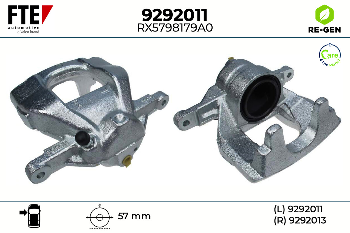 FTE Bremsekaliper 9292011 venstre foraksel for TOYOTA