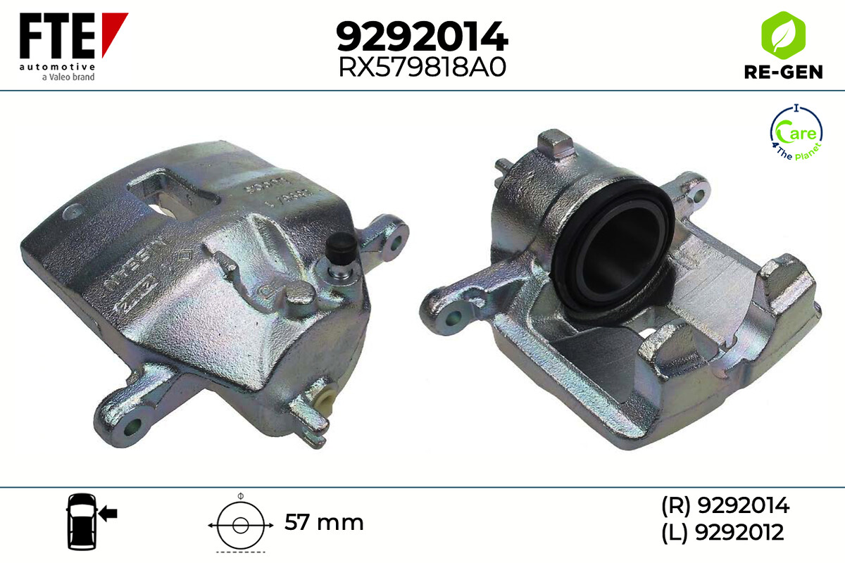 FTE Bremsekaliper 9292014 højre foraksel for NISSAN