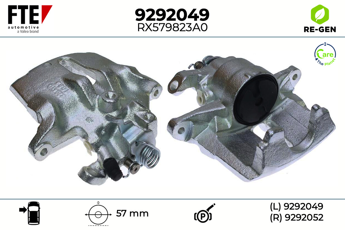 FTE Bremsekaliper 9292049 venstre foraksel for CITROËN PEUGEOT
